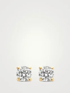 18K Gold Stud Earrings