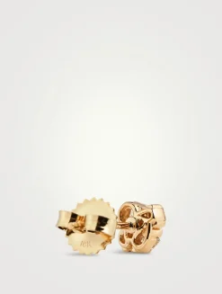 18K Gold Stud Earrings With Diamonds