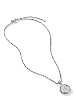 K Initial Charm In Sterling Silver With Pavé Diamonds