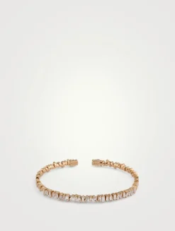 18K Rose Gold Classic Diamond Bangle Bracelet