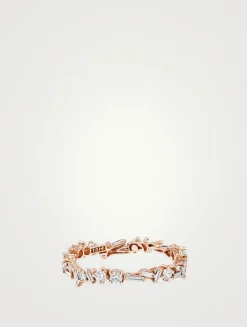 18K Rose Gold Classic Diamond Wavy Eternity Band