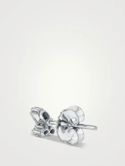 18K White Gold Bold Burst Mini Diamond Stud Earrings