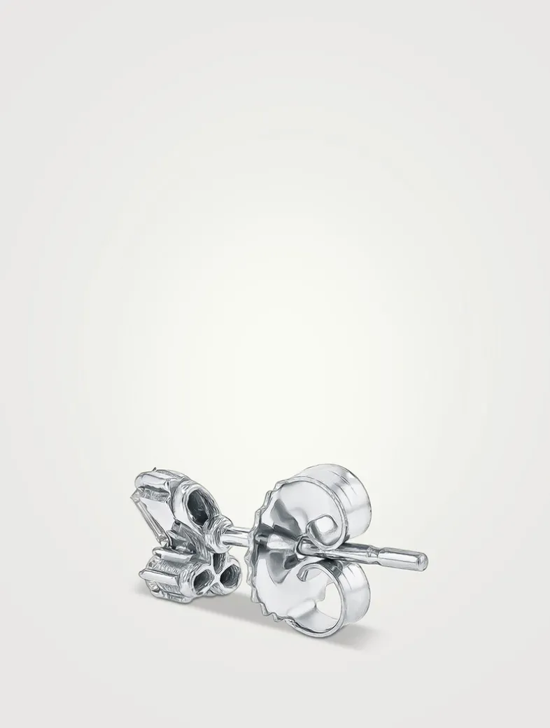 18K White Gold Bold Burst Mini Diamond Stud Earrings