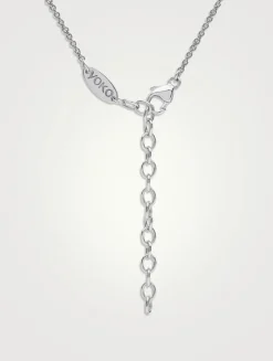 18K White Gold Chain Necklace With Pearls