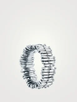 18K White Gold Classic Diamond Double Row Full Baguette Eternity Band