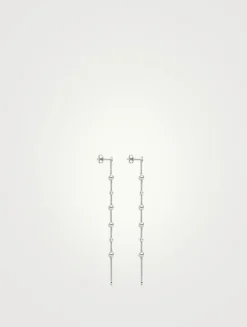 18K White Gold Freshwater Pearl And Diamond Earrings