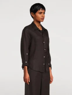 Kayla Shrunken Linen Shirt