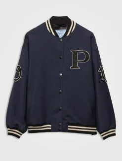 Kid Mohair Bomber Jacket With Patches