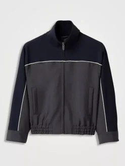 Kid Mohair Zipper Blouson Jacket