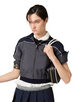 Kid Mohair Zipper Blouson Jacket