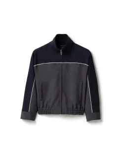 Kid Mohair Zipper Blouson Jacket