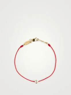 Kids Pure 18K Gold String Bracelet With Diamond