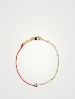 Kids Pure 18K Gold String-Chain Bracelet With Diamond
