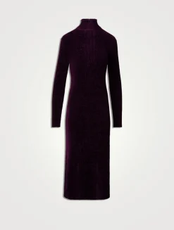 Knit Long-Sleeve Midi Dress