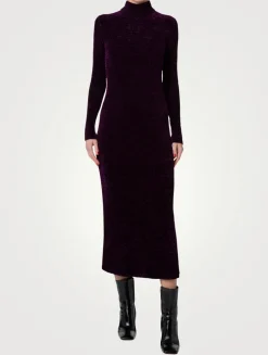 Knit Long-Sleeve Midi Dress