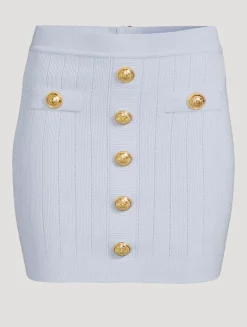 Knit Mini Skirt With Buttons
