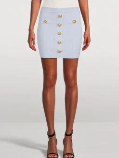 Knit Mini Skirt With Buttons