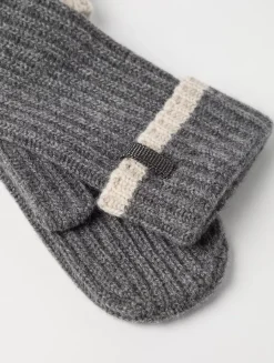 Knit Mittens With Monili