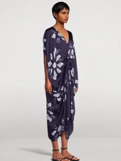 Knot Kaftan In Felicity Shell Print