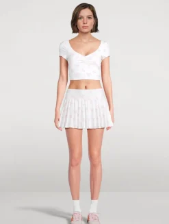 Kudura Cropped T-Shirt In Tennis Racket Print