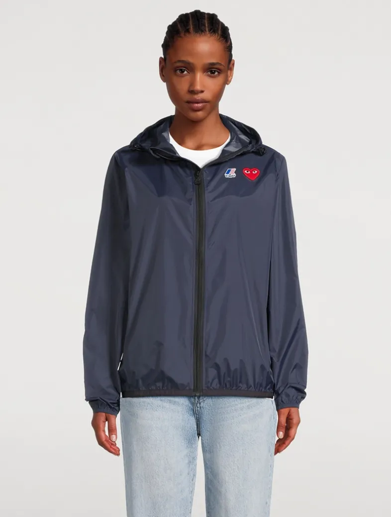 K-Way Nylon Zip Jacket With Hood