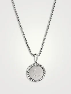 L Initial Charm In Sterling Silver With Pavé Diamonds
