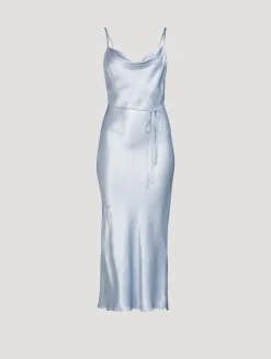 La Lune Bias-Cut Satin Dress