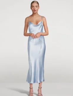 La Lune Bias-Cut Satin Dress