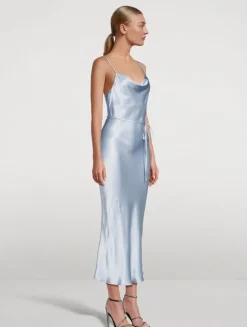 La Lune Bias-Cut Satin Dress