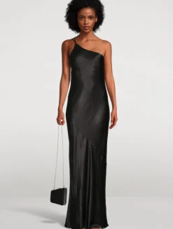 La Lune One-Shoulder Cowl Back Long Dress