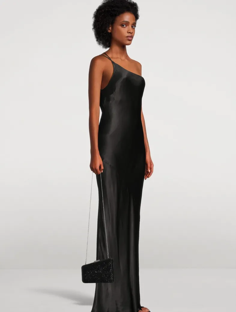 La Lune One-Shoulder Cowl Back Long Dress