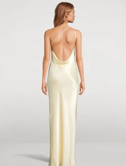 La Lune One-Shoulder Satin Gown