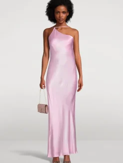La Lune One-Shoulder Satin Gown