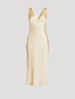 La Lune Satin Cross-Back Dress