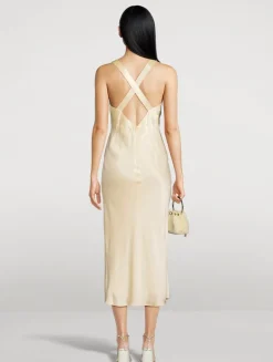 La Lune Satin Cross-Back Dress