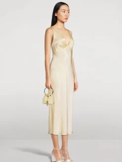 La Lune Satin Cross-Back Dress