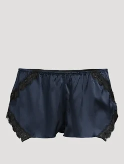 Lace Inset Stretch Silk Tap Shorts
