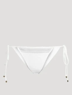 Lace Inset String Bikini Bottom