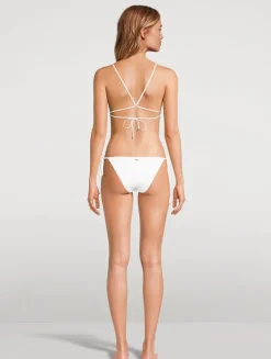 Lace Inset String Bikini Bottom