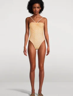 Lace Raschel One-Piece Swimsuit