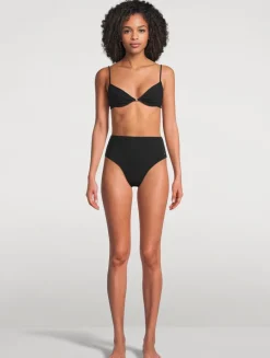 Lace-Up Demi Bikini Top