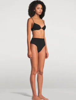 Lace-Up Demi Bikini Top