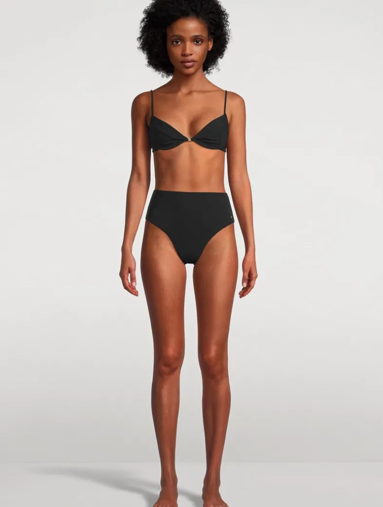 Lace-Up High-Waist Bikini Bottom
