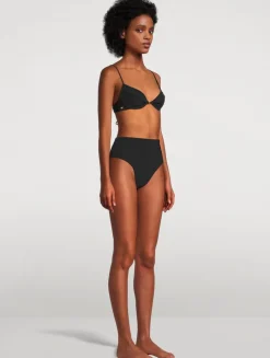 Lace-Up High-Waist Bikini Bottom