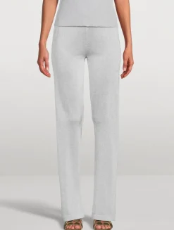 Lamé Straight-Leg Trousers