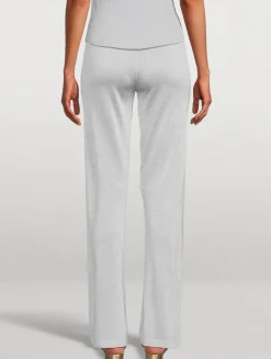 Lamé Straight-Leg Trousers
