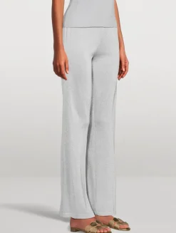 Lamé Straight-Leg Trousers