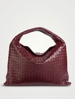 Large Hop Intrecciato Leather Shoulder Bag