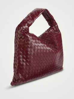 Large Hop Intrecciato Leather Shoulder Bag