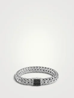 Large Icon Bracelet With Black Sapphire